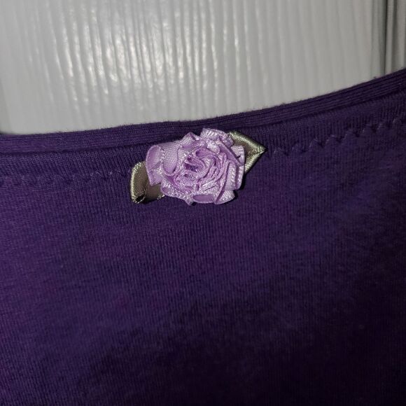 VINTAGE PURPLE MARIE WRIGHT MADE IN USA BIKER SHORT LEOTARD SIZE SMALL - Picture 2 of 6